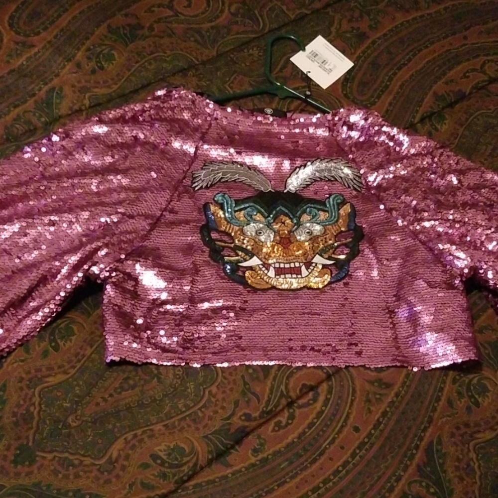Purple sequin bolero jacket